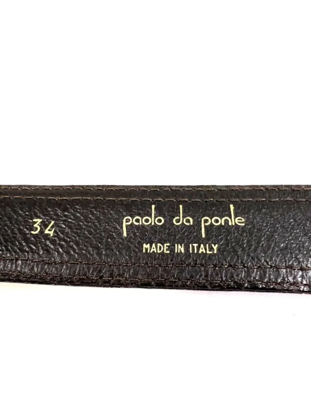 PAOLO DA PONTE Vintage Leather Lizard Skin Belt Made in Italy Womens 34 Brown